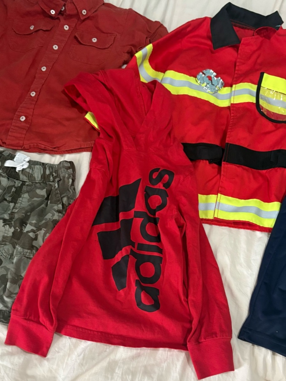 adidas Red Hoodie with Black Logo Graphic , firefighter jacket and more size 4t